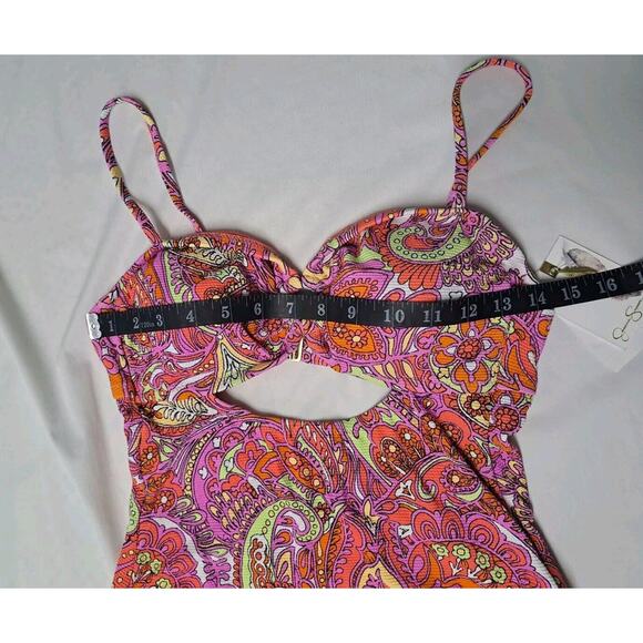 Jessica Simpson Flower Child O-Ring Cutout One-Piece Swimsuit Women's Swimsuit - Picture 7 of 14